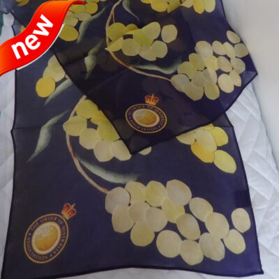 Blue pure silk scarf 150cm